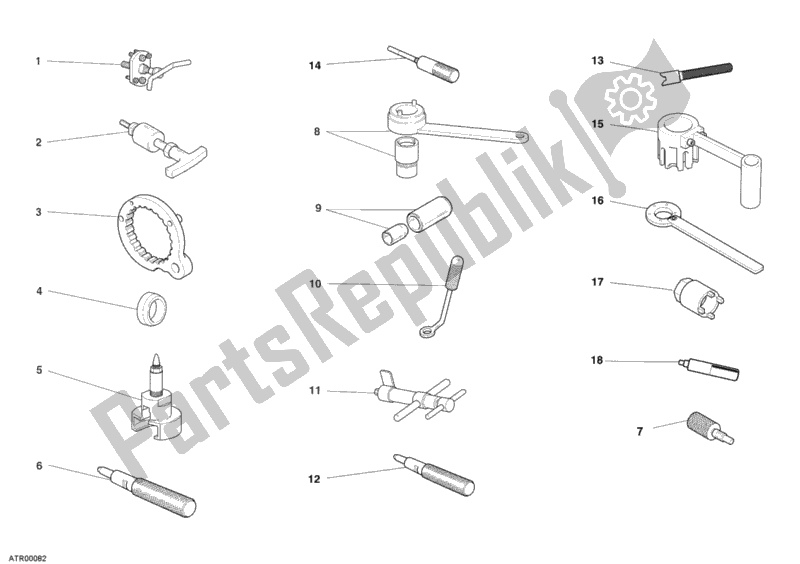 Todas las partes para 01a - Herramientas De Servicio De Taller, Motor de Ducati Sport ST3 USA 1000 2006